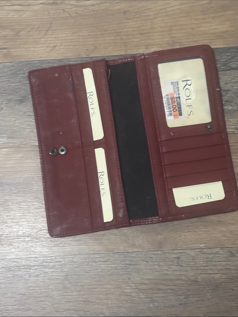 Rolfs Men's Leather Card & Key Wallet in Burgundy Red
